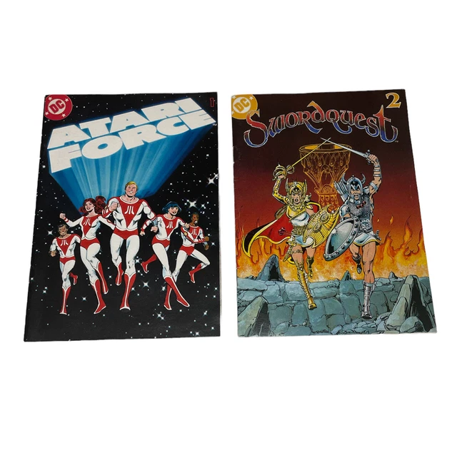 Vtg Atari Force Swordquest 1 And 2 DC Comics Mini 1982 Comic Book Collectible