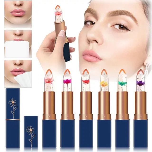 Color Changing Lipstick Crystal Flower Jelly Lipstick Glimmer Balm for all  N4A1