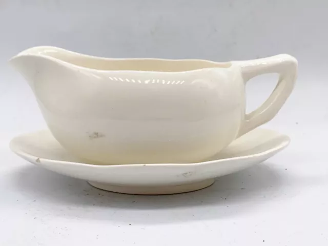 Vintage / Antique Royal Winton Grimwades Uk Sauce Gravy Jug Boat On Stand Plate