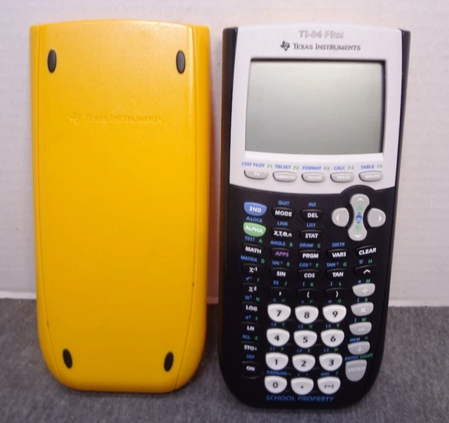 Texas Instruments TI 84 Plus Calculator with Cover - Yellow