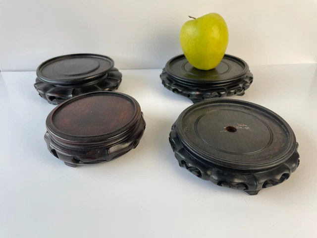 MAGICLULU Socle En Bois Chinois Pour Vase Et Théière Support De Présentoir Décoratif 15X15X2.4Cm Pour Mobilier Oriental Et Décoration Intérieure