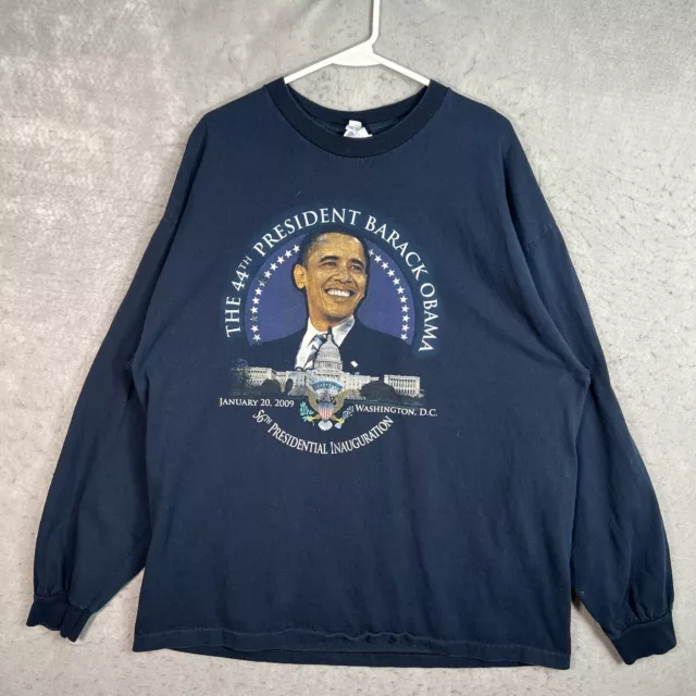 Barack Obama 44th President United States T Shirt Adult 2XL XXL Blue Mens