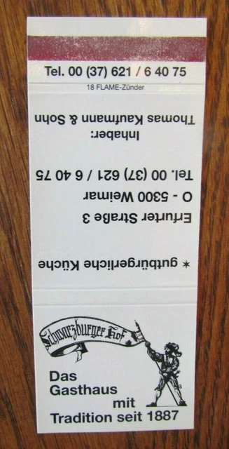 Cavalier Matchbook Matchcover: Das Gasthaus (Germany) -E13