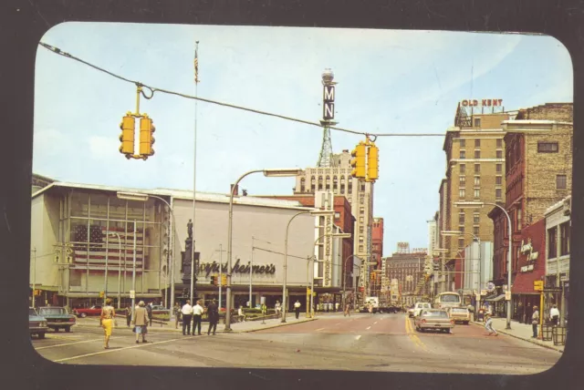 Grand Rapids Michigan Downtown Street Scene Old Cars Vintage Postcard