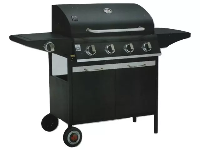 Landmann grill chef 12375 ft 2 burner gas barbecue with flame tamer outlet