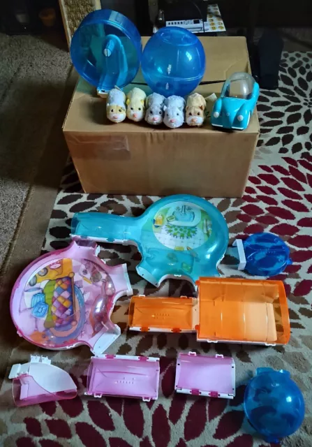 Zhu Zhu Pets Lot Of Hamsters, Play Set, & Accessories Spin Master  (MB)