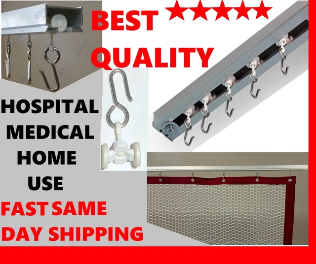 HOSPITAL CUBICLE CURTAIN TRACK HOOKS with WHEEL ROLLERS, BEST QUALITY 1