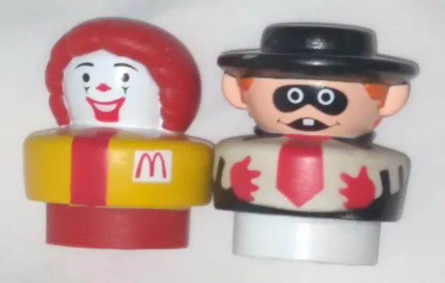 Vintage 1991 Mcdonalds Fisher Price Little People Ronald McDonald & Hamburglar