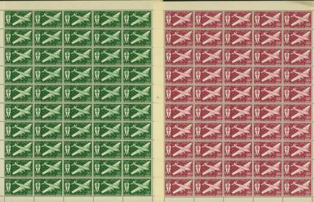 Guadeloupe French Colony 1945-MNH.Yvert Airmail Nr.:24/25 Sheet 50(EB) AR1-01224