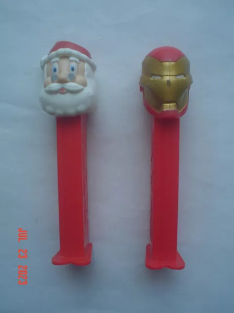 Lot Of 2 Pez Dispensers - Santa And Iron Man - Great Shape