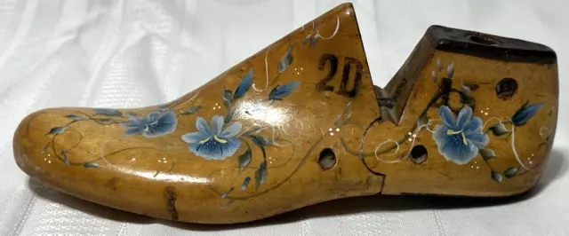 Vintage Cobblers Wooden Shoe Form Handpainted Empire Branch Rochester USA