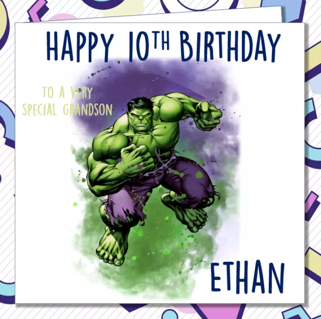 Personalised The Hulk Birthday Card Marvel Avengers Endgame Son Nephew /IV