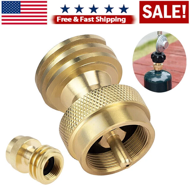Solid Brass Steak Saver Propane Tank Adapter 1lb to 20lb Grill Bottle Converter