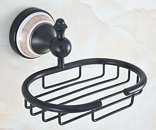 Black Oil Rubbed Bronze Bathroom Wall Mounted Soap Dish Holder Basket Lba717