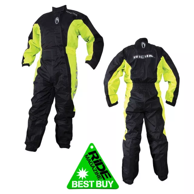 Richa typhoon one piece Regen Overall Suit Wasserdicht Motorrad Schwarz/Gelb