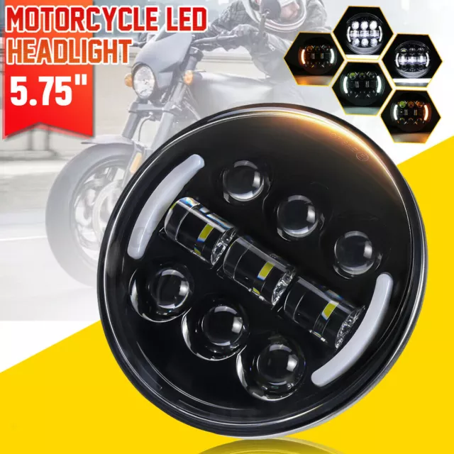 Universal 5-3/4" 5.75'' Motorrad Projektor Hi/Lo/DRL LED Scheinwerfer E-Geprüft