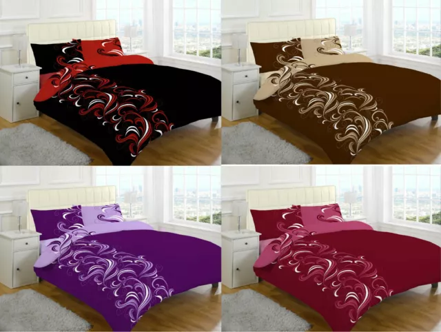 Jacob Swirl 4 Piece Bedding Set Duvet Cover With Valance Sheet & Pillowcase