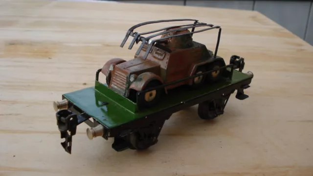 Märklin Spur 0 Plattformwagen mit Panzer, Nr. 1770/?