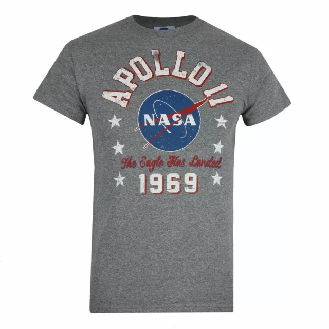 NASA Mens T-Shirt Apollo 11 1969 Grey S-XXL Official