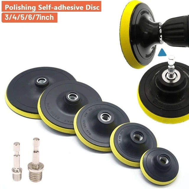 7.6-17.8cm Autocollant Soutien Coussinet Polissage Assiette Avec Fils Adaptateur