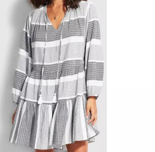 Anthropologie  Seafolly Myra Jacquard Cover-Up Tunic Dress SIZE S/M