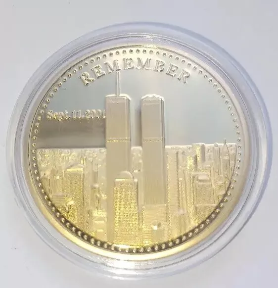 9/11 Remembrance Gold Coin American Heroes Twin Towers New York USA September 11