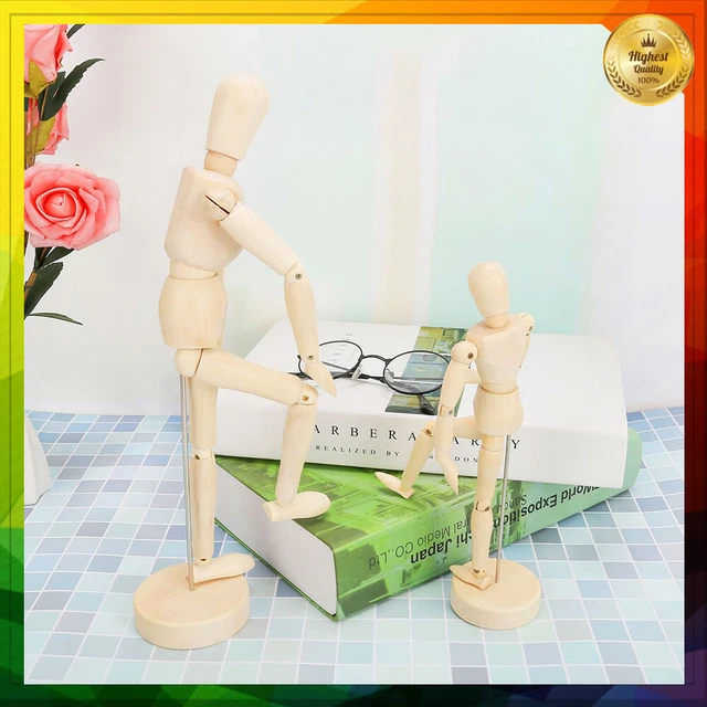 WOODEN ARTISTS FIGURINE Model Fully Articulated Mannequin Drawing Aid 4 ...
