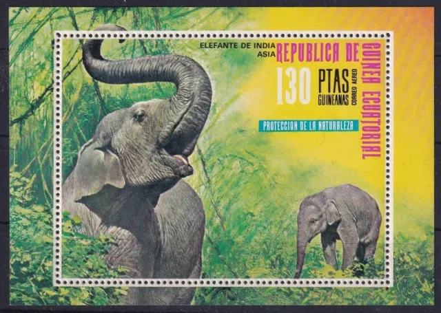 Guinea  Ecuartorial Äquatorialguinea Block Elefanten elefant  postfrisch  **