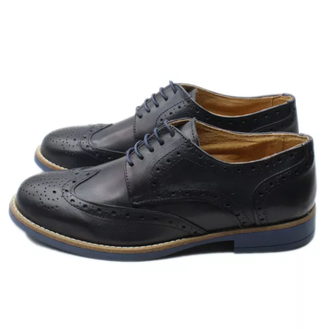 Scarpe Uomo Eleganti Inglesine Estive Derby Pelle Blu Nero Made in Italy Casual