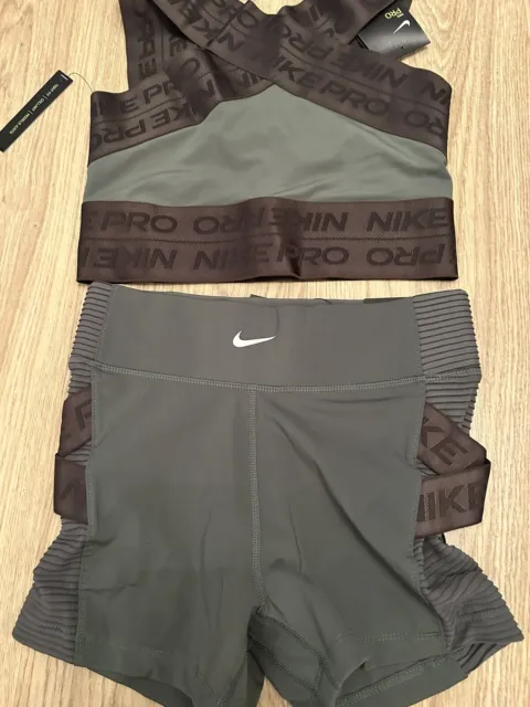 NIKE PRO AEROADAPT Training 3 Dri-Fit Shorts & Bra Size S £89.99 - PicClick  UK