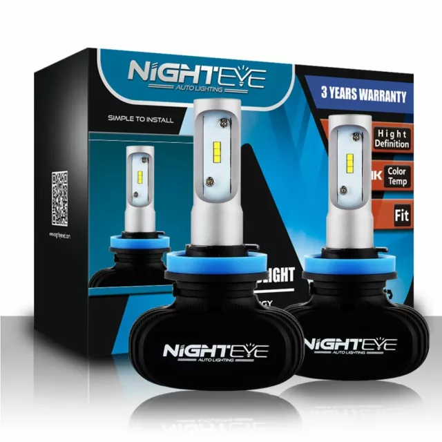NIGHTEYE H1 LED Headlight Bulbs 50W 8000LM Fog Light Halogen Head Light -White