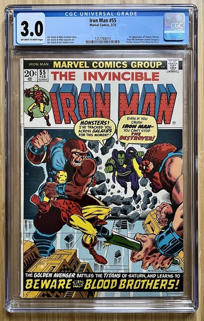 Marvel Comics Iron Man #55 (1973) CGC 3.01st App of Thanos, Drax the Destroyer