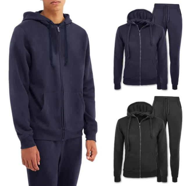 Tuta Uomo Invernale Felpa +Pantalone Maglia con Zip Cappuccio Sport VEQUE