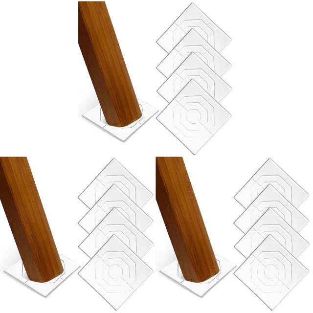 12 Pcs Transparent Anti Vibration Protective Chair Leg Floor Protectors