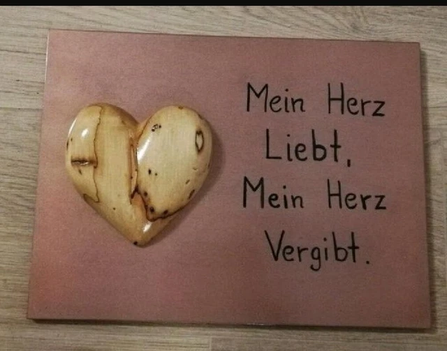 WANDBILD HERZ AUS Holz mit Spruch Deko EUR 22,00 PicClick DE