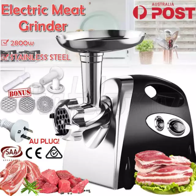 2800W Mincer Electric Meat Grinder Sausage Stuffer Sausage Filler Kibbe Maker AU