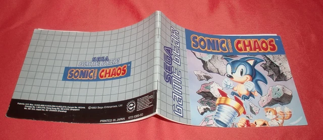 NOTICE GAME GEAR Sonic the Hedgehog Chaos SANS JEU [PAL] Sega *JRF* EUR ...