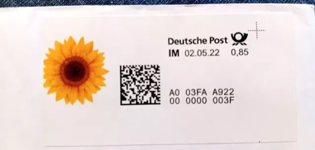 Internetmarke Bedarfsbrief Deutsche Post 0,85 €, Motiv Blüte Sonnenblume