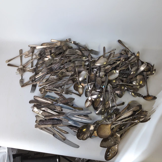 Huge Vtg Silverplated Flatware Lot Spoons Forks 230+ Silverware Silver Plate