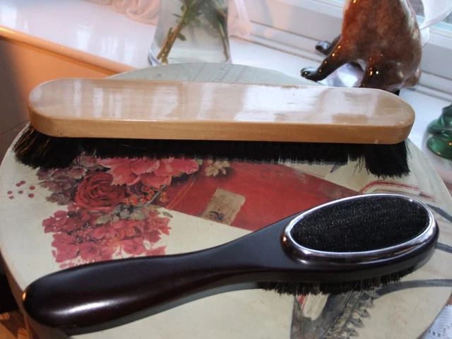 Get Fluff Free With This Pair Of 1 Wooden Tarditional &1 Modern Clothes Brushes