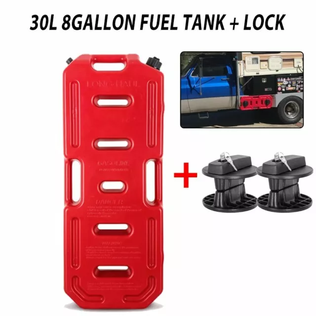 2X 30L 8GALLON Fuel Gas Oil Storage Tank Can Container +Lock UTE
