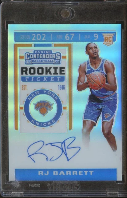 2019-20 Panini Contenders Optic RJ BARRETT RC Rookie Ticket Auto Silver JE9