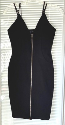 BODYCON Black Dress Zip Front by  Haute Monde sz Small