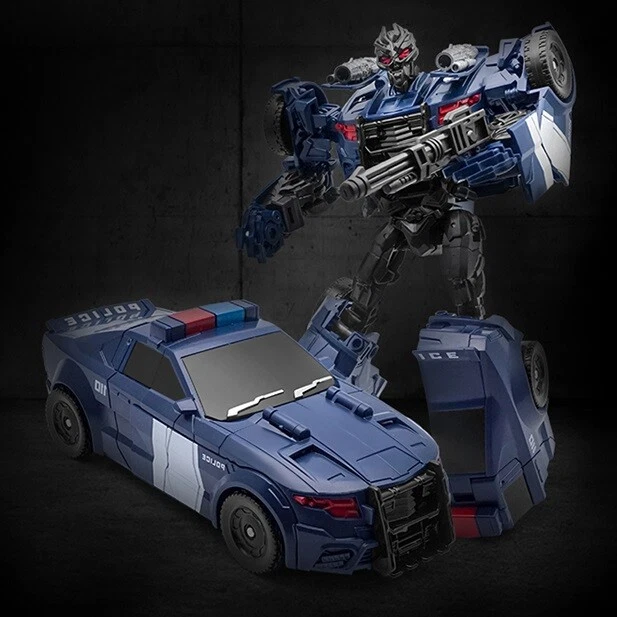 TRANSFORMER POLICE CAR Robot Action Figure Autobot Model Kids Toy With