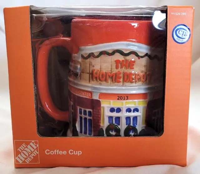 2013 Home Depot Orange Bucket Coffee Mug Cup 20oz Mr. Christmas New open Box