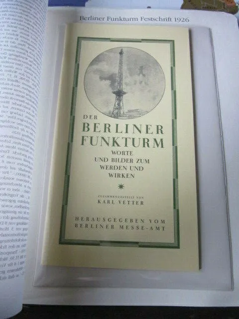 Rundfunk Edition 01 Berliner Funkturm festschrift 1926 Karl Vetter