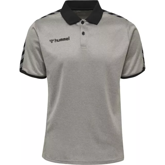 Hummel Herren Polo Shirt Authentic Functional 205382 Gr. L grau melange NEU
