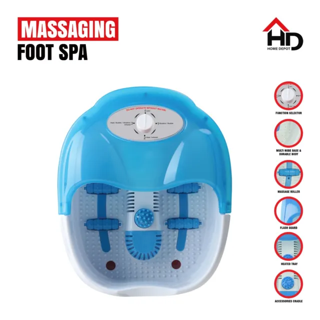 Electric Foot Spa Infrared Vibrating Wet Bath Massager Soothing Bubble Rollers