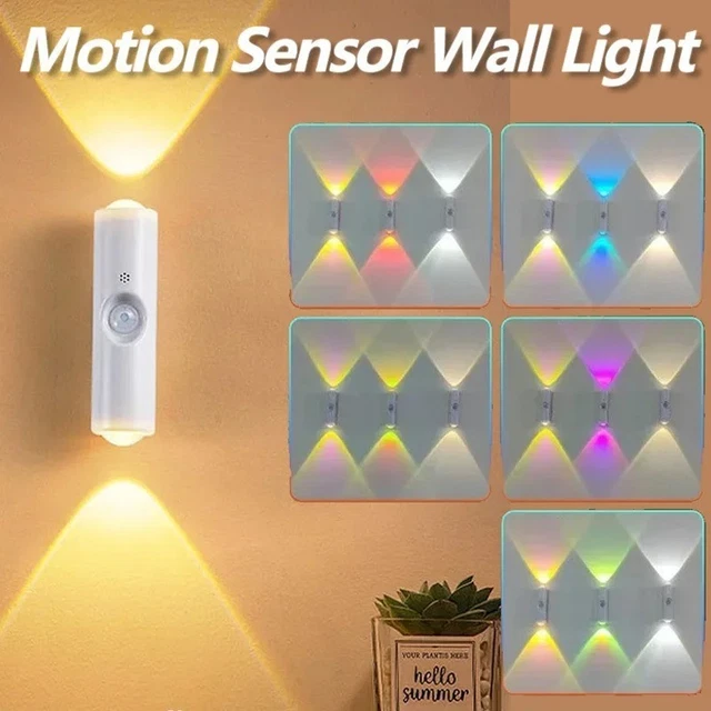 3 Rgb Led Sensor RECHARGEABLE LED SMART RGB Gradient Motion Sensor Ambient Night Lights ...