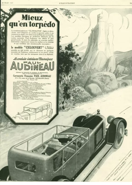 1927 Paul Audineau Antique Body Car Advertising Open Sky